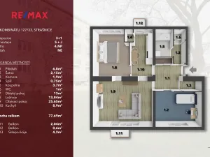 Prodej bytu 3+1, Praha - Strašnice, U kombinátu, 77 m2