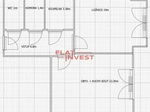 Pronájem bytu 2+kk, Praha - Žižkov, Buchovcova, 54 m2