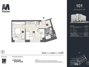 Prodej bytu 2+kk, Praha - Vršovice, Murmanská, 38 m2