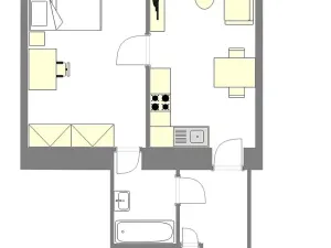 Pronájem bytu 2+kk, Praha - Nusle, Žateckých, 51 m2