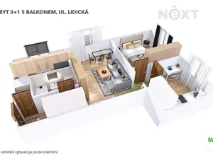 Pronájem bytu 3+1, Šumperk, Lidická, 60 m2