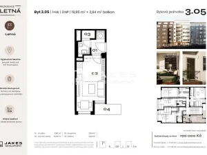 Prodej bytu 1+kk, Praha - Holešovice, Vinařská, 19 m2