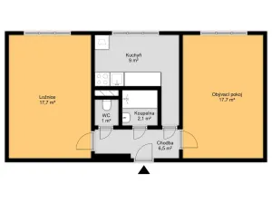 Pronájem bytu 2+1, Kralupy nad Vltavou - Lobeček, Štefánikova, 56 m2