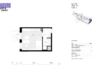 Pronájem bytu 1+kk, Praha - Smíchov, U Lihovaru, 34 m2
