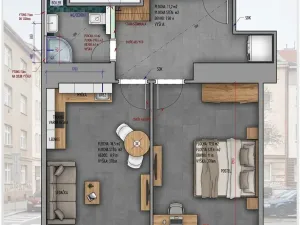 Pronájem bytu 2+kk, Praha - Vršovice, Sámova, 48 m2