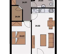 Pronájem bytu 2+kk, Lysá nad Labem, Šípková, 49 m2