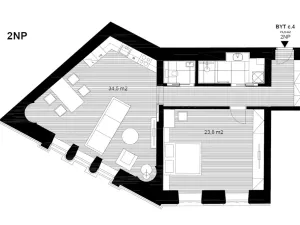 Pronájem bytu 2+kk, Hradec Králové, Komenského, 76 m2