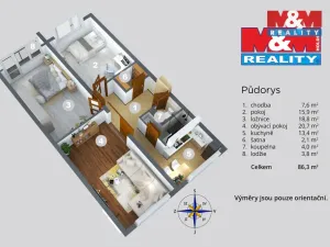 Pronájem bytu 3+1, Děčín - Děčín IV-Podmokly, Na Valech, 79 m2