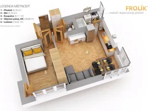 Pronájem bytu 2+kk, Praha - Břevnov, Patočkova, 40 m2