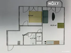Pronájem bytu 2+kk, Tábor, Varšavská, 43 m2