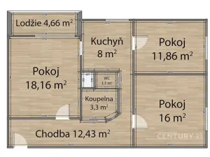 Prodej bytu 3+1, Praha - Hlubočepy, Renoirova, 74 m2