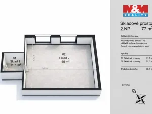 Pronájem skladu, Benešov, Vnoučkova, 77 m2