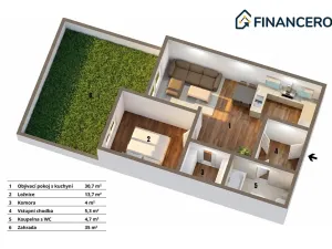 Prodej bytu 2+kk, Brno, Řípská, 60 m2