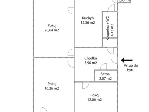 Prodej bytu 3+1, Šlapanice, Brněnská, 75 m2