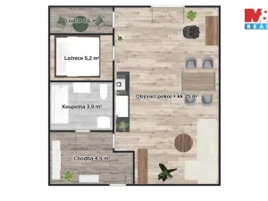 Prodej bytu 2+kk, Týnec nad Sázavou - Brodce, Na Kněžině, 39 m2