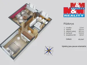 Prodej bytu 2+1, Děčín - Děčín III-Staré Město, Jezdecká, 62 m2