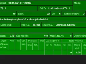 Prodej lesa, Blížejov - Lštění, 4481 m2