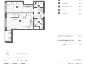 Pronájem bytu 2+kk, Praha - Vysočany, Střídavá, 52 m2