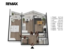 Prodej bytu 2+1, Praha - Černý Most, náměstí Plukovníka Vlčka, 83 m2