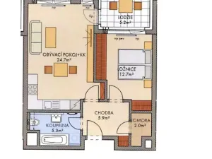Pronájem bytu 2+kk, Praha - Ruzyně, Stočesova, 53 m2