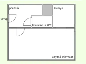 Pronájem bytu 1+1, Praha - Chodov, Brodského, 37 m2