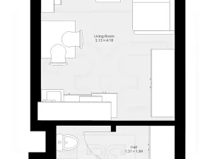 Pronájem bytu 1+kk, Praha - Vršovice, Kubánské náměstí, 19 m2