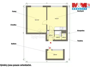 Pronájem bytu 1+1, Luby, Tovární, 38 m2