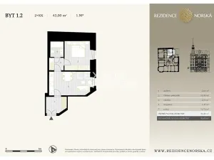 Prodej bytu 2+kk, Praha - Vršovice, Norská, 43 m2