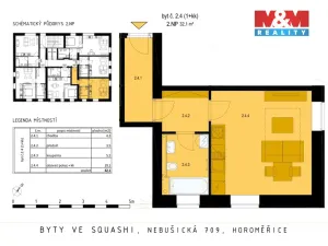 Pronájem bytu 1+kk, Horoměřice, Nebušická, 32 m2