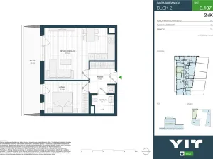 Pronájem bytu 2+kk, Praha - Hlubočepy, Benešova, 53 m2