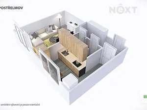 Pronájem bytu 1+1, Postřelmov, Nová, 32 m2