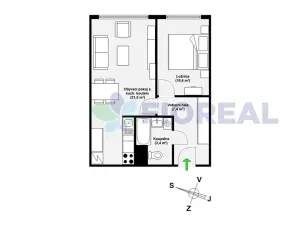 Prodej bytu 2+kk, Praha - Stodůlky, Amforová, 43 m2