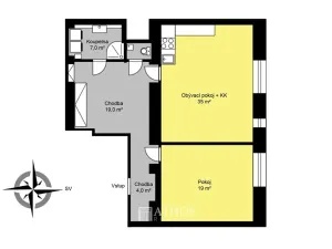 Pronájem bytu 2+kk, Brno, Veveří, 87 m2