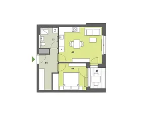 Pronájem bytu 2+kk, Praha - Strašnice, Na palouku, 50 m2