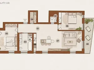Pronájem bytu 3+kk, Praha - Smíchov, U Dívčích hradů, 123 m2