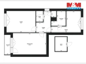 Prodej bytu 2+1, Bohušovice nad Ohří, Masarykova, 58 m2