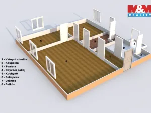 Prodej bytu 3+1, Opočno, Nádražní, 81 m2