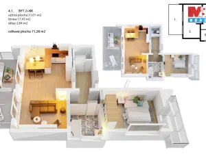 Prodej bytu 2+kk, Mladá Boleslav - Mladá Boleslav II, Husova, 51 m2
