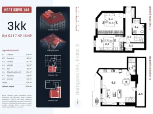 Prodej bytu 3+kk, Praha - Žižkov, Hartigova, 107 m2