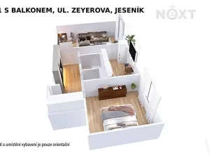 Prodej bytu 2+1, Jeseník, Zeyerova, 50 m2