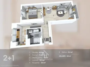 Prodej bytu 2+1, Kladno, Havanská, 51 m2