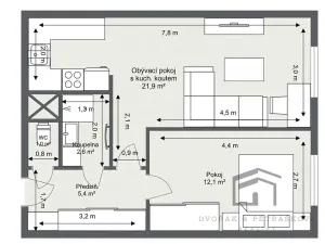Pronájem bytu 2+kk, Praha - Kunratice, Jana Růžičky, 45 m2