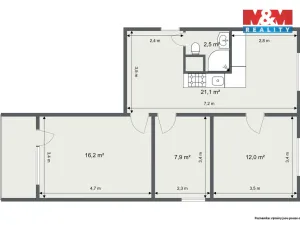 Prodej bytu 3+1, Cheb, Lesní, 63 m2