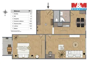 Prodej bytu 2+1, Chomutov, Skalková, 61 m2