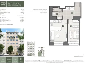 Prodej bytu 2+kk, Praha - Vinohrady, Záhřebská, 49 m2