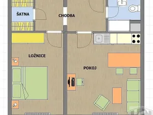 Pronájem bytu 1+1, Jablonec nad Nisou, Vysoká, 42 m2