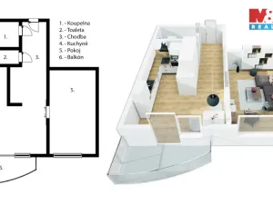 Pronájem bytu 1+1, Prostějov - Krasice, Krasická, 34 m2