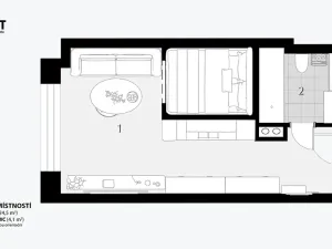 Prodej bytu 1+kk, Brno, Příkop, 31 m2