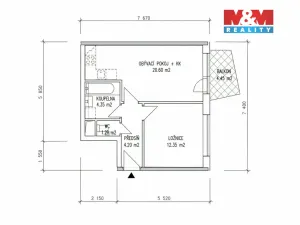 Pronájem bytu 2+kk, Praha - Hostivař, Budapešťská, 45 m2