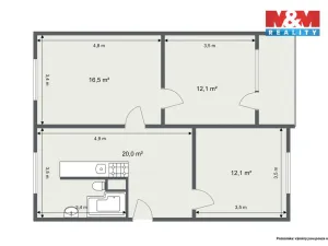 Prodej bytu 3+1, Sokolov, Mánesova, 60 m2